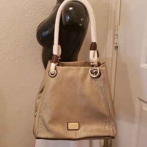 Michael Kors Marina Gold Metallic Tote Bag